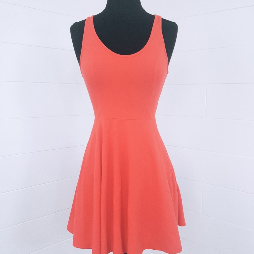 Hollister Bright Coral Skater Dress